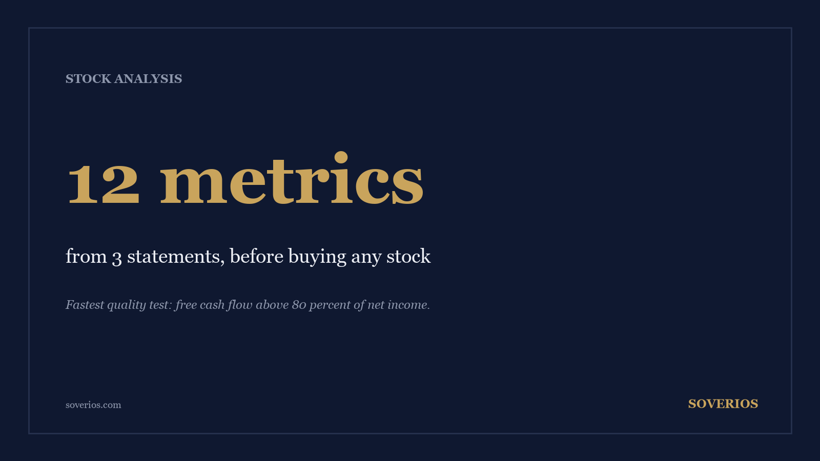 Number card: a 12 metric checklist from the three financial statements to run before buying any stock